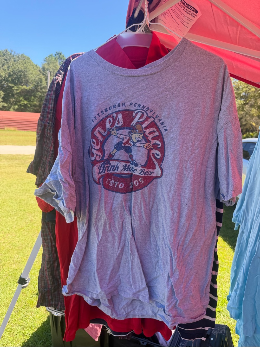 Gene's Place Gray Graphic Short Sleeve Tee